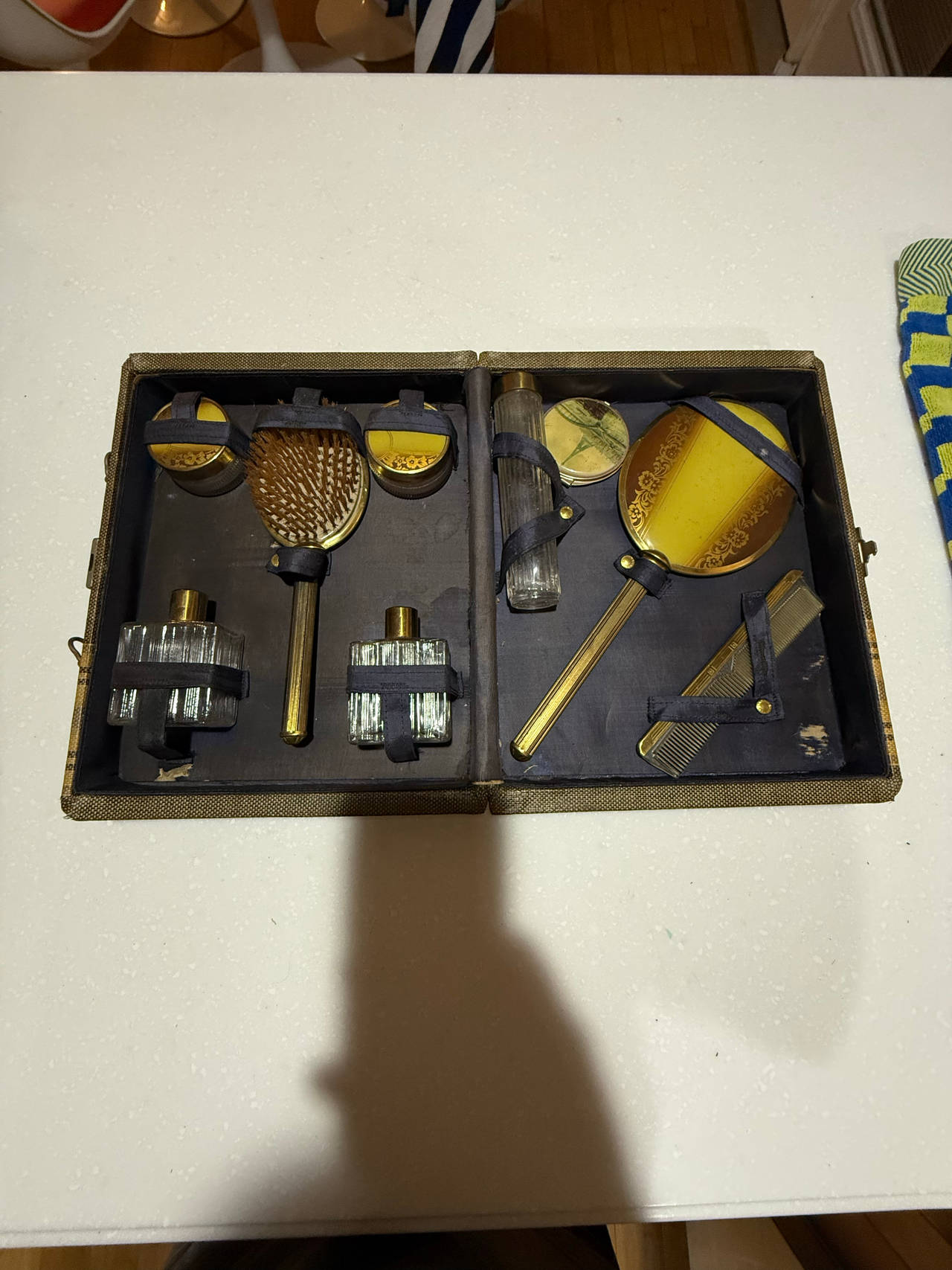 Vintage Art Deco Travel Vanity Grooming Set