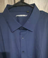 Spaidersilk Navy Blue Performance Dress Shirt Size Large - Image 1