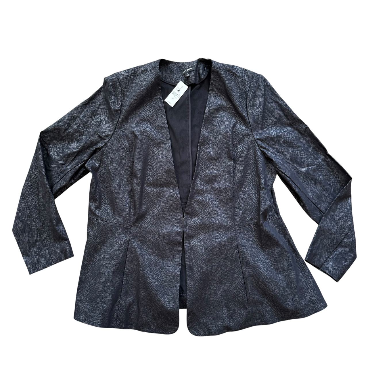 Lane Bryant Jacket Women's Size 22 Black Faux Snakeskin Blazer New 