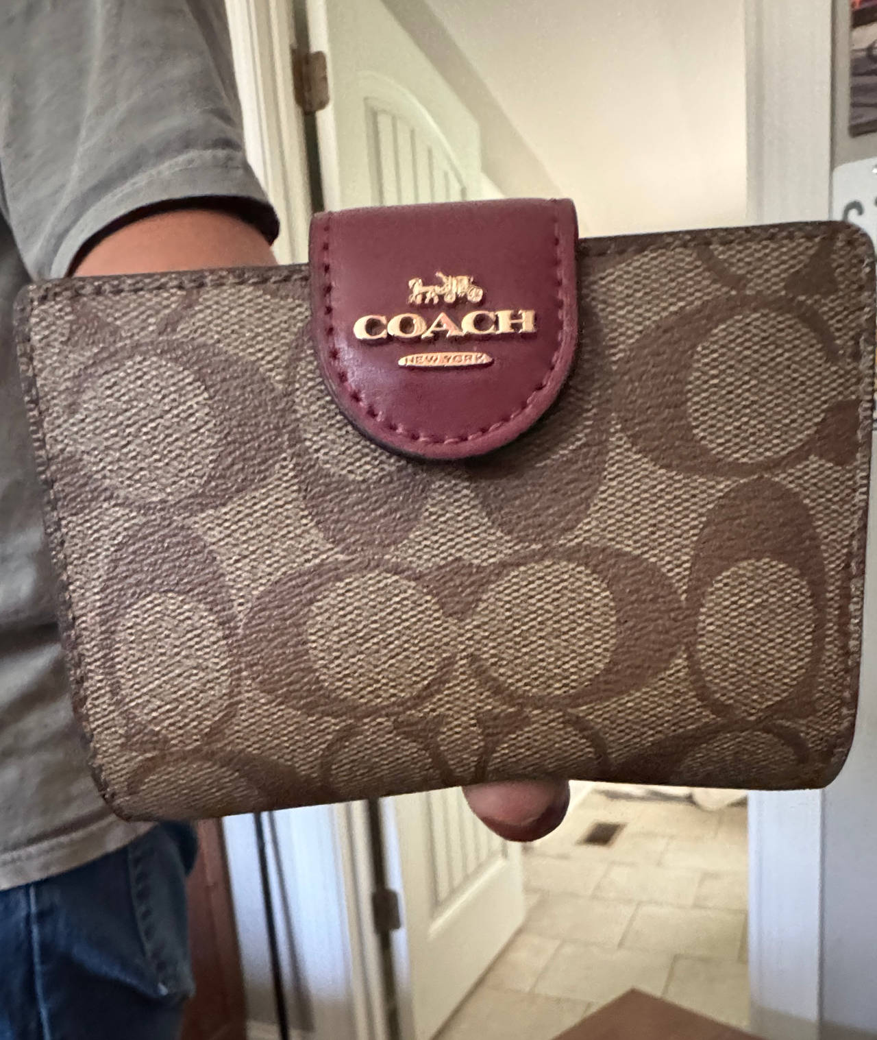 Coach Medium Corner Zip Wallet in Signature Canvas