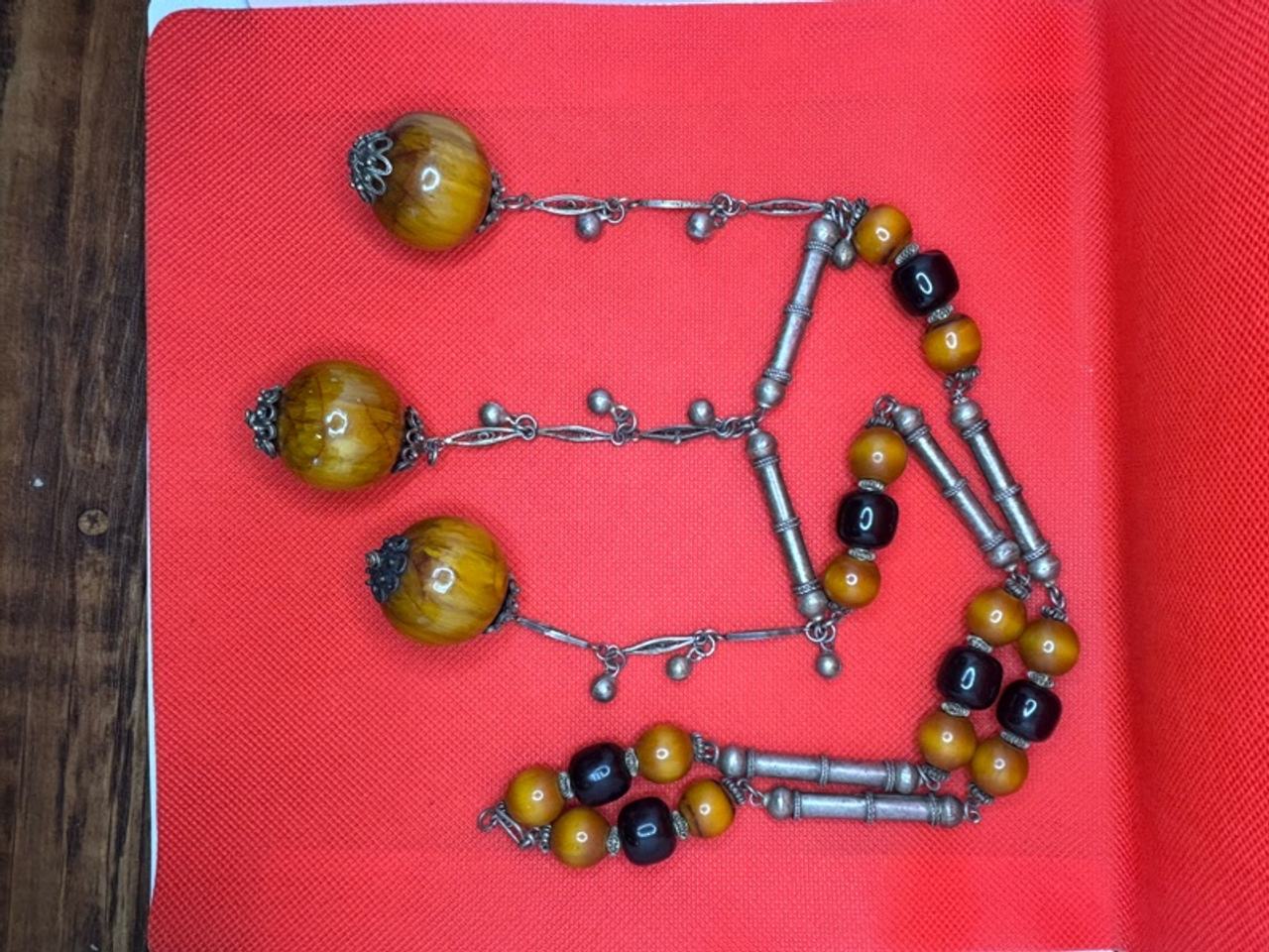 Antique Amber Bead Necklace