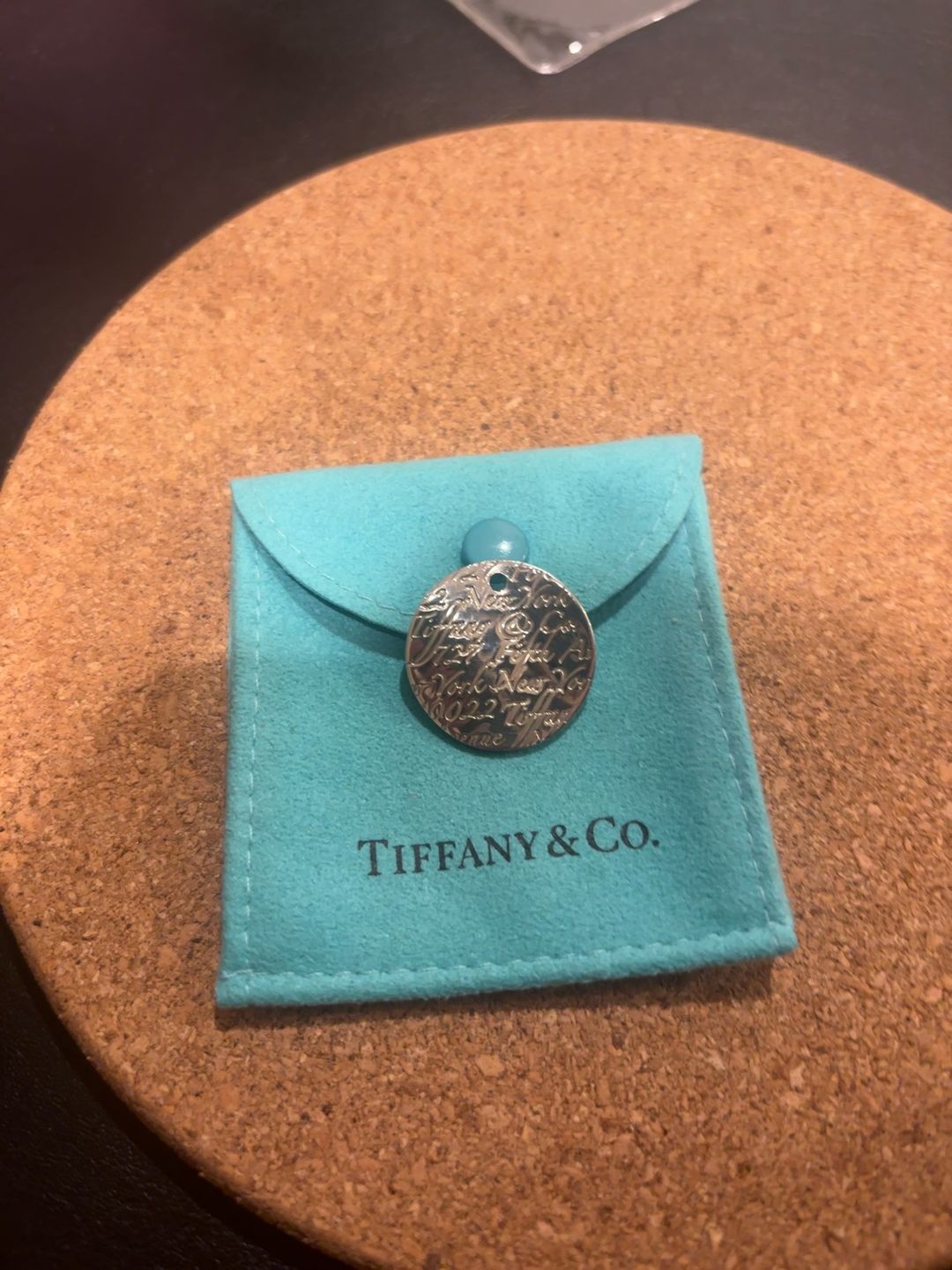 Tiffany & Co. Notes Round Pendant Necklace Silver