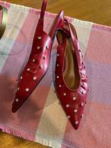 Next Forever Comfort Red Studded Slingback Heels - Image 4