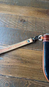 Viva Consuela Leather Wristlet Clutch Black Zipper Bag  - Image 2