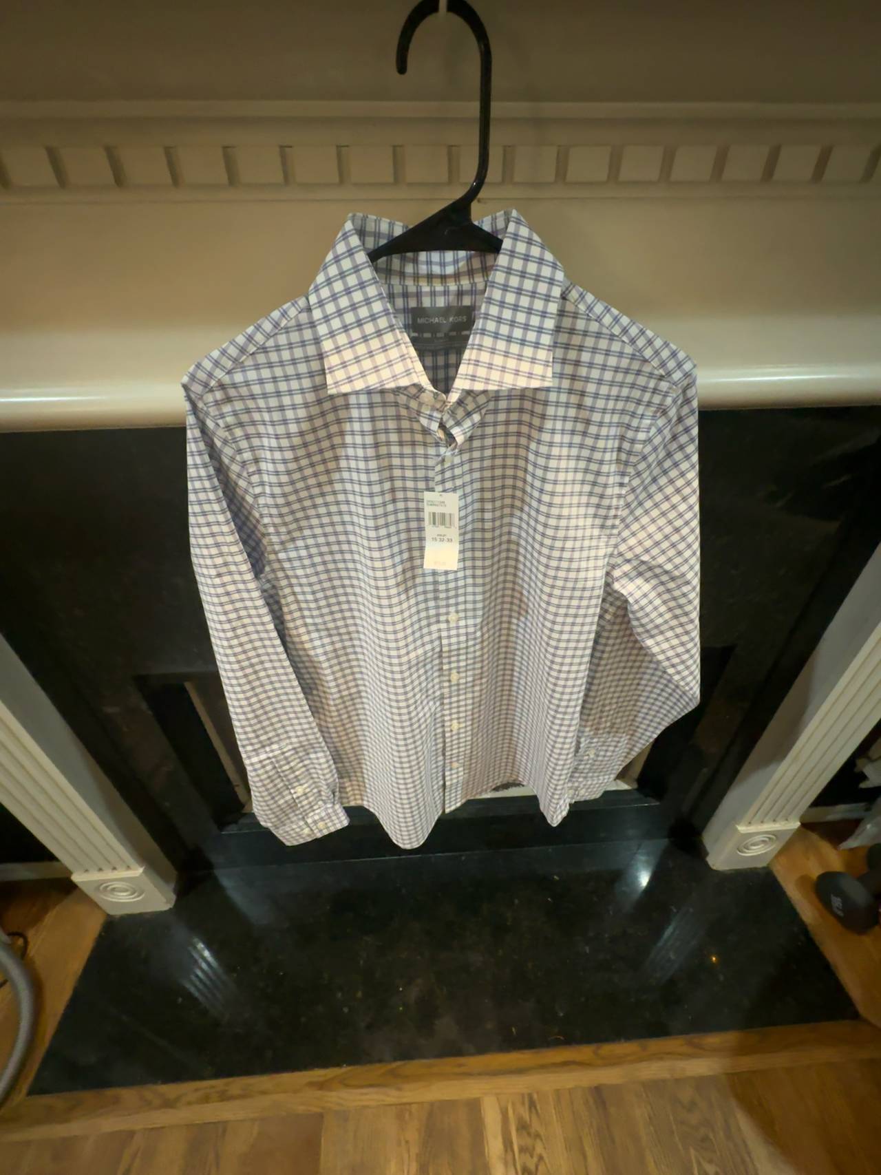 NWT Michael Kors Men's Purple Pinstripe Dress Shirt Size Medium 15 32/33