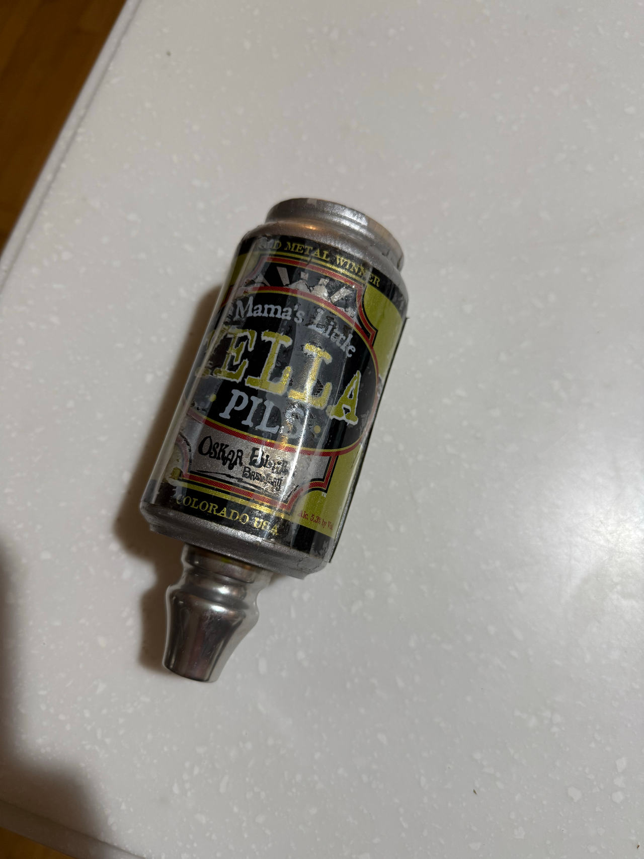 Oskar Blues Mama's Little Yella Pils Tap Handle