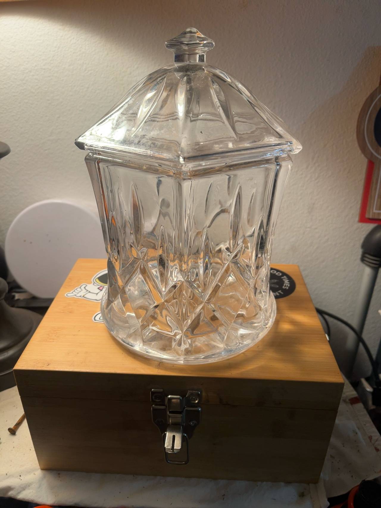 Gorham Lady Anne Crystal Biscuit Barrel Jar