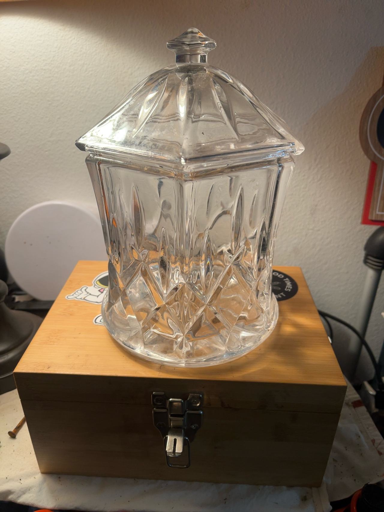 Gorham Lady Anne Crystal Biscuit Barrel Jar