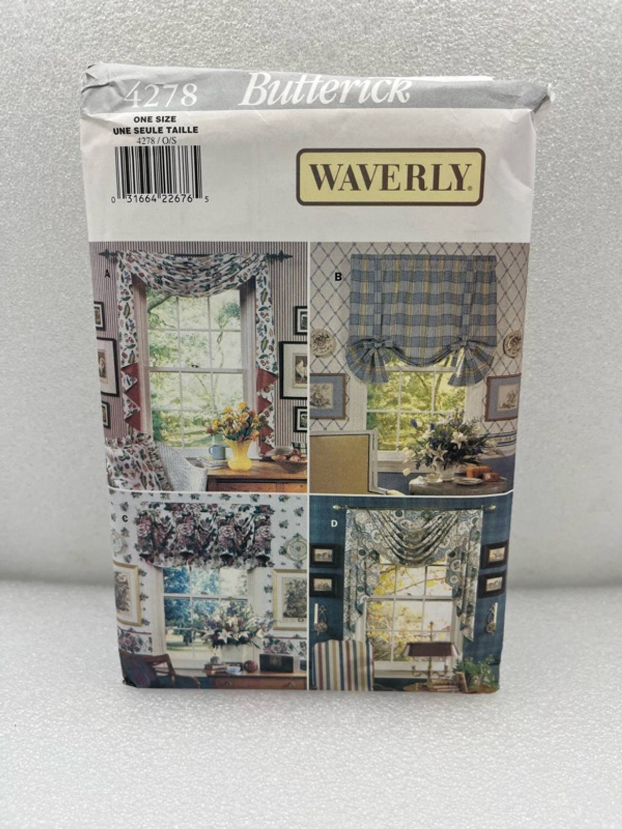 Butterick Waverly Window Shades Sewing Pattern 5290