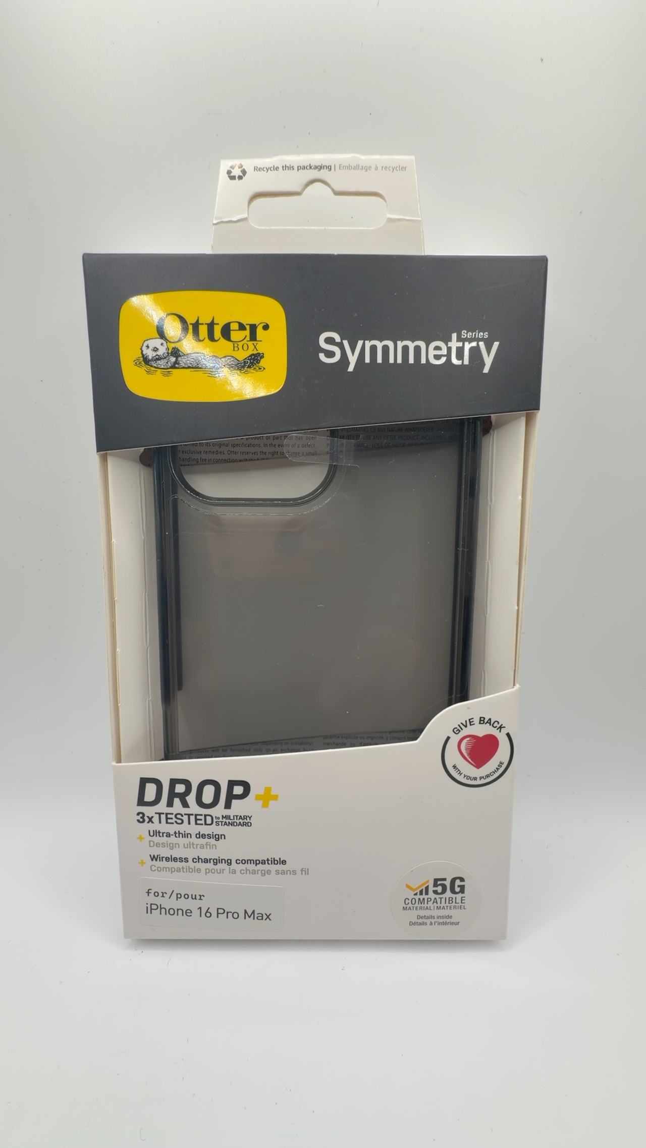 OtterBox Symmetry iPhone 16 Pro Max Case - Black clear 