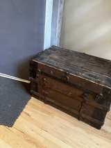 Antique Wood and Metal Steamer Trunk - Image 2