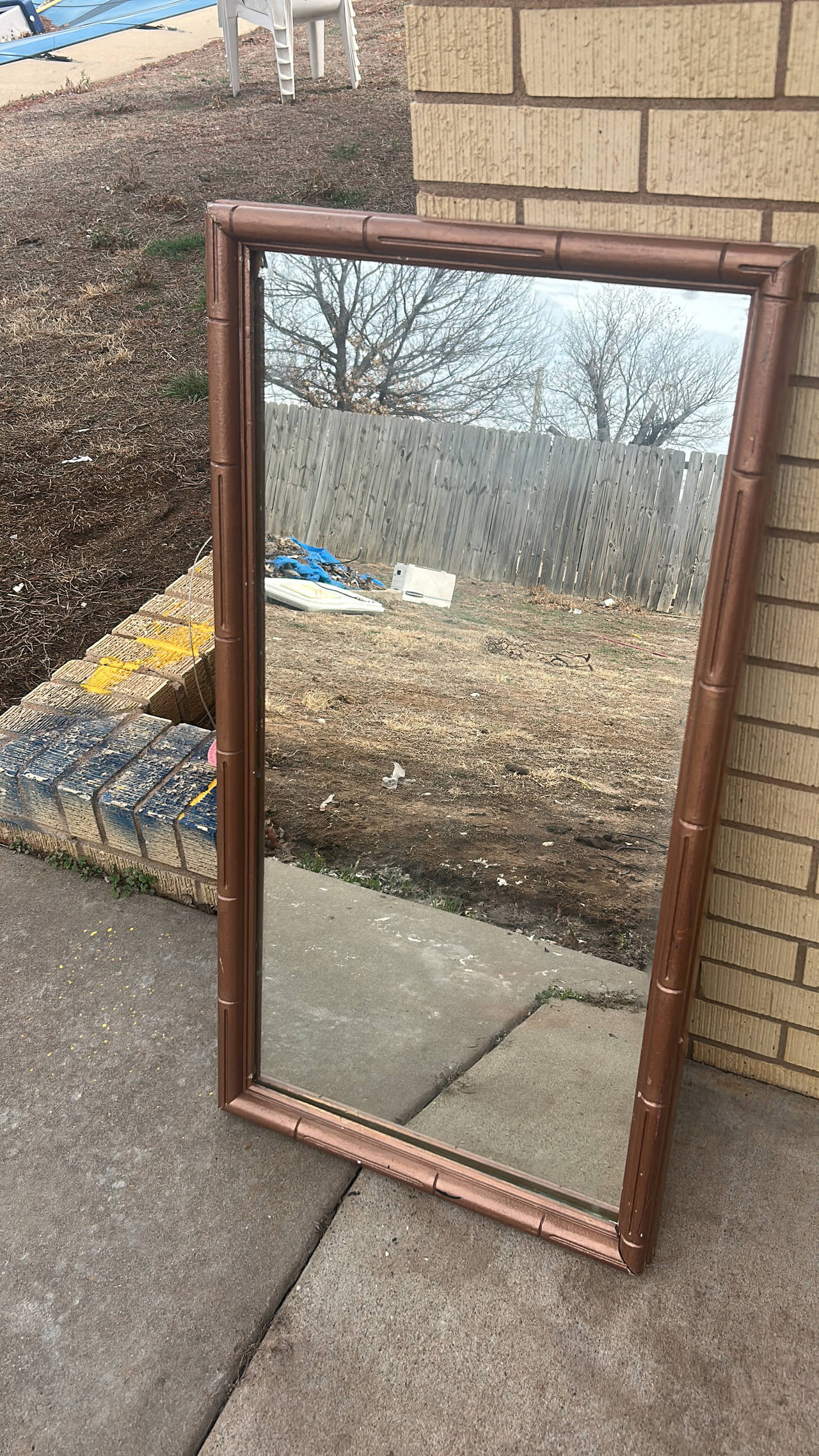 Vintage Faux Bamboo Wall Mirror