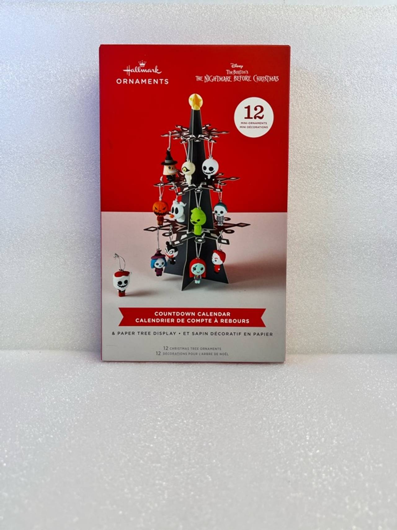 Hallmark Nightmare Before Christmas Countdown Calendar Tree Set with 12 Mini Ornaments