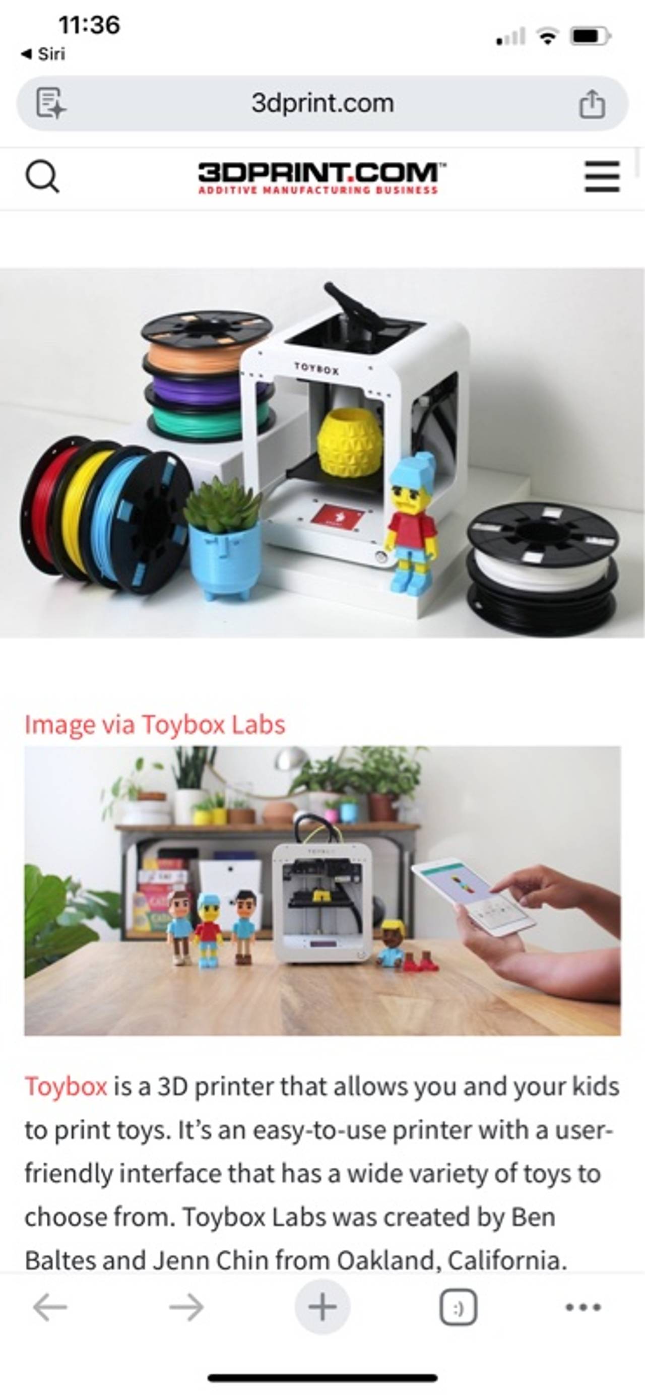 Toybox 3D Printer White