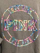 Victoria's Secret Pink Gray Hoodie with Multicolor Logo XXL - Image 6