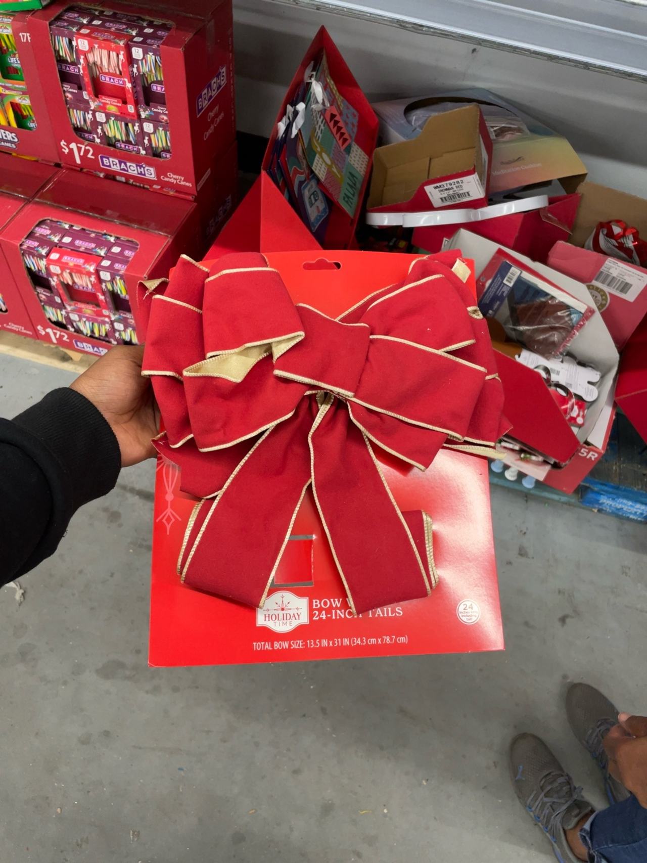 Northlight Red Velvet Christmas Bow with Gold Trim