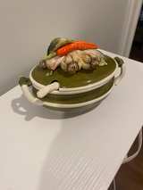 Vintage Ceramic Vegetable Soup Tureen with Ladle - Image 3