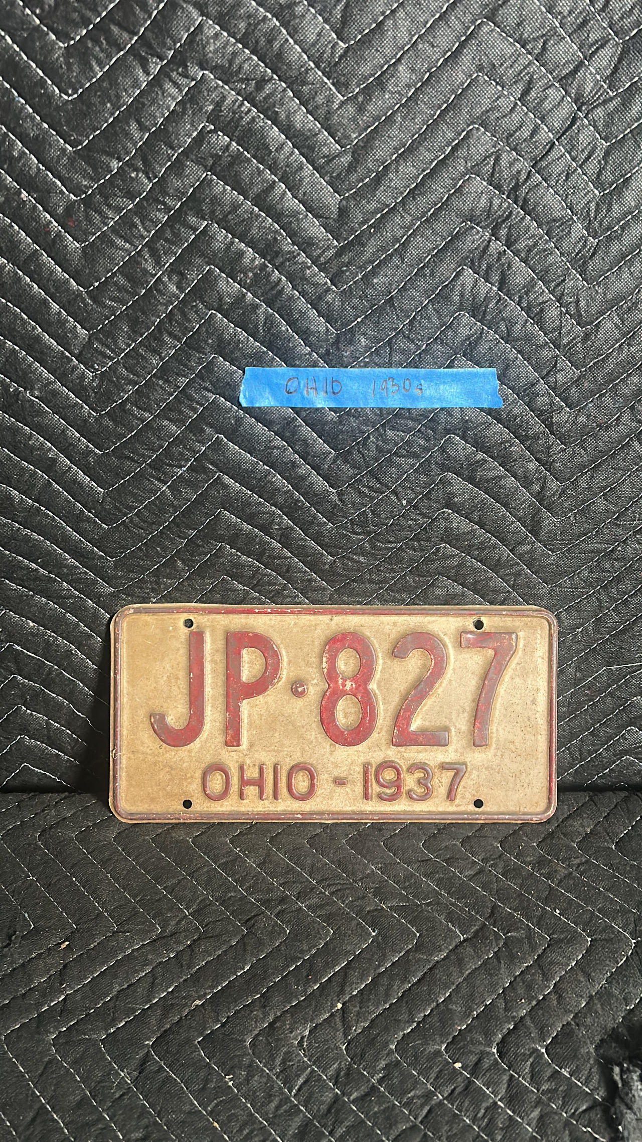 1937 Ohio License Plate