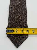 Vintage Henry Grethel Necktie Brown Taupe Blue Geometric 100% Silk 57” - Image 5