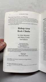 VINTAGE O.G. Bishop Area Rock Climbs 2nd Edition by John Moynier and Marty Lewis - Image 2