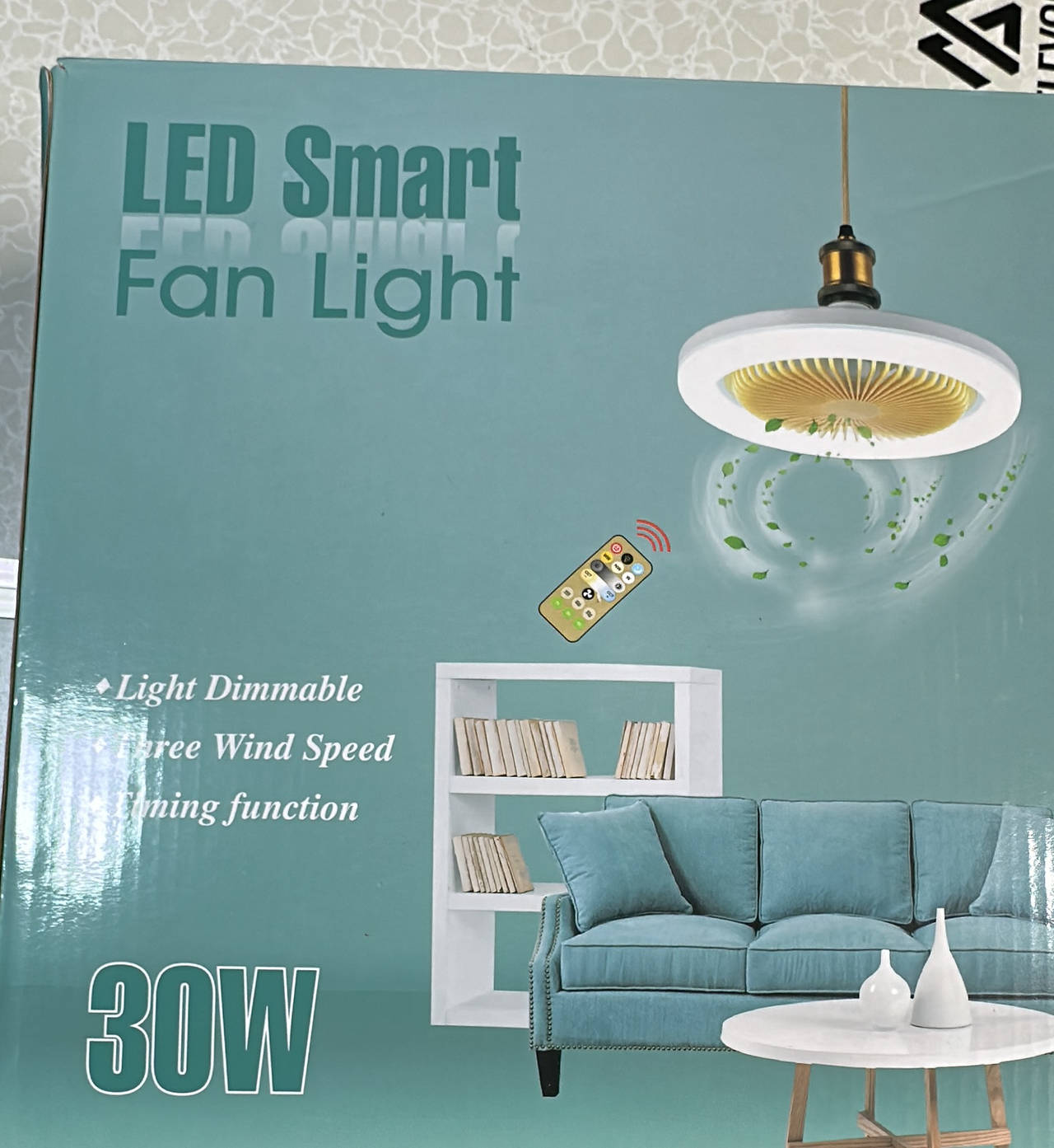 LED Smart Fan Light 30W with Remote Control