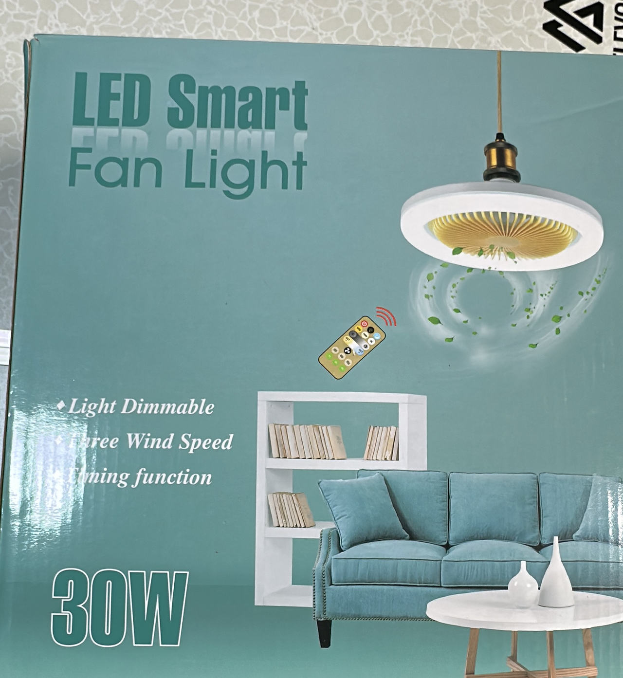 LED Smart Fan Light 30W with Remote Control