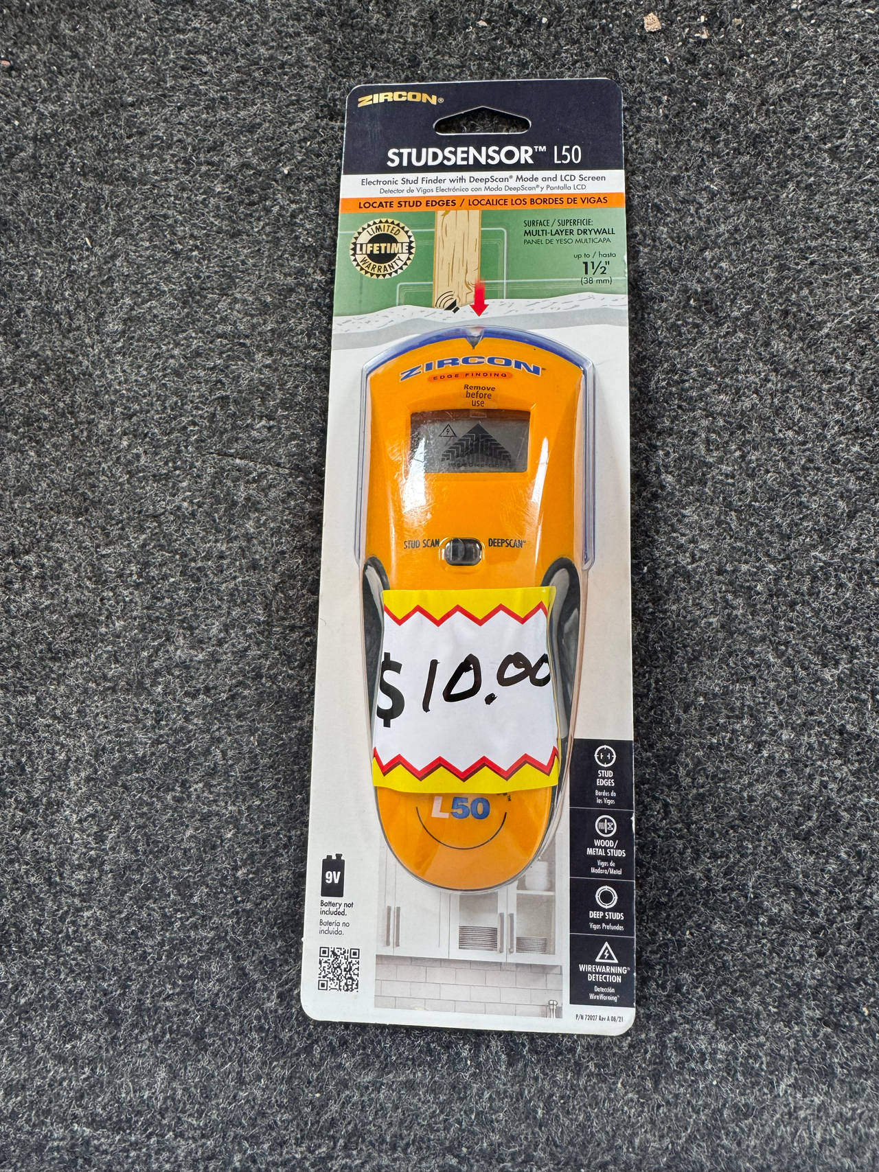 NEW Zircon StudSensor L50 OneStep Stud Finder
