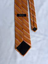 DKNY Silk Striped Tie Orange/Yellow - Image 1