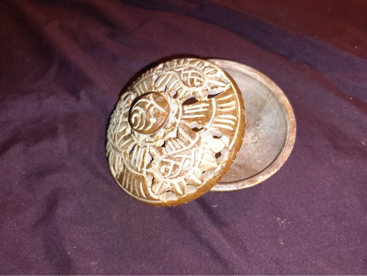 Handcrafted Carved Soapstone Trinket Box