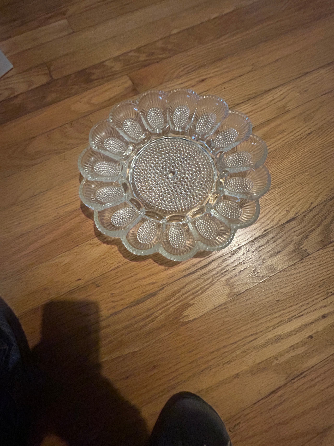 Glass Deviled Egg Platter