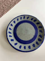 Handmade Blue and Grey Ceramic Plate - Image 1