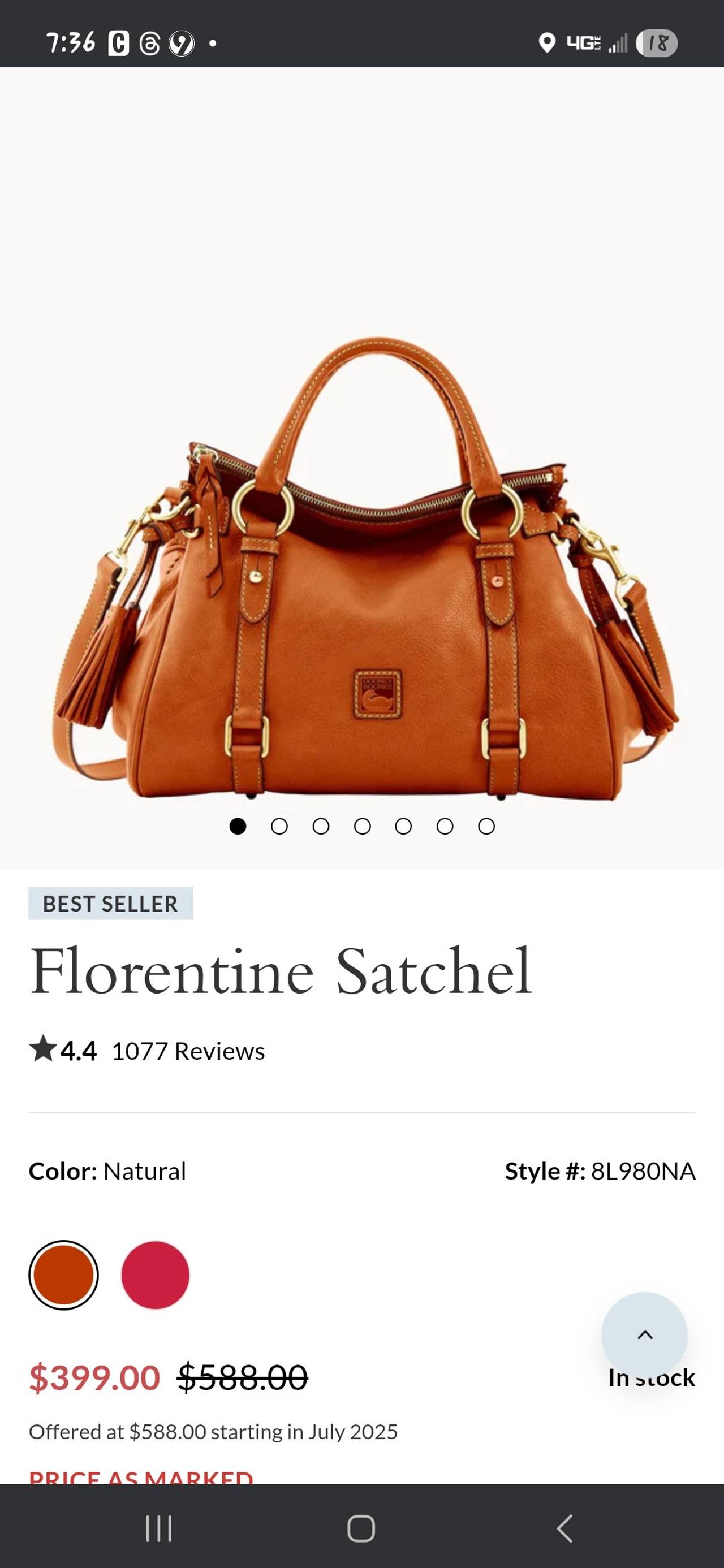 Dooney & Bourke Florentine Satchel