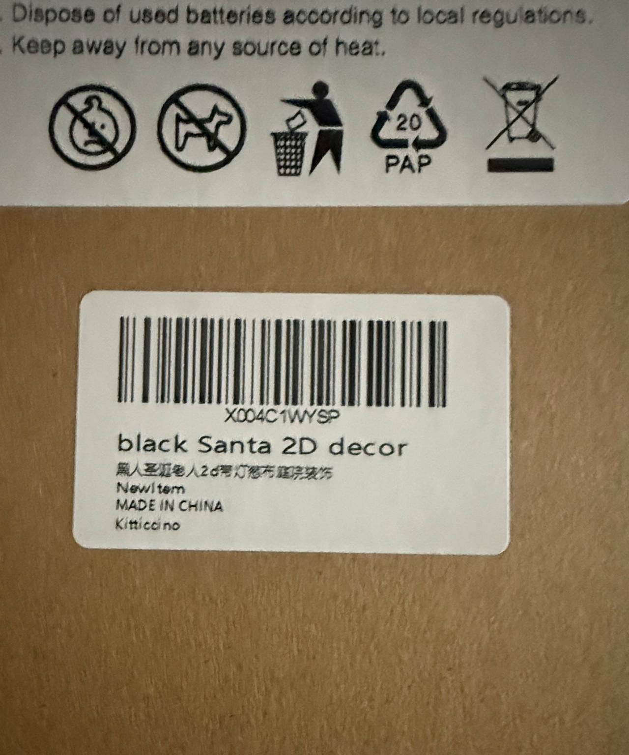 Kitticcino Black Santa 2D Decor