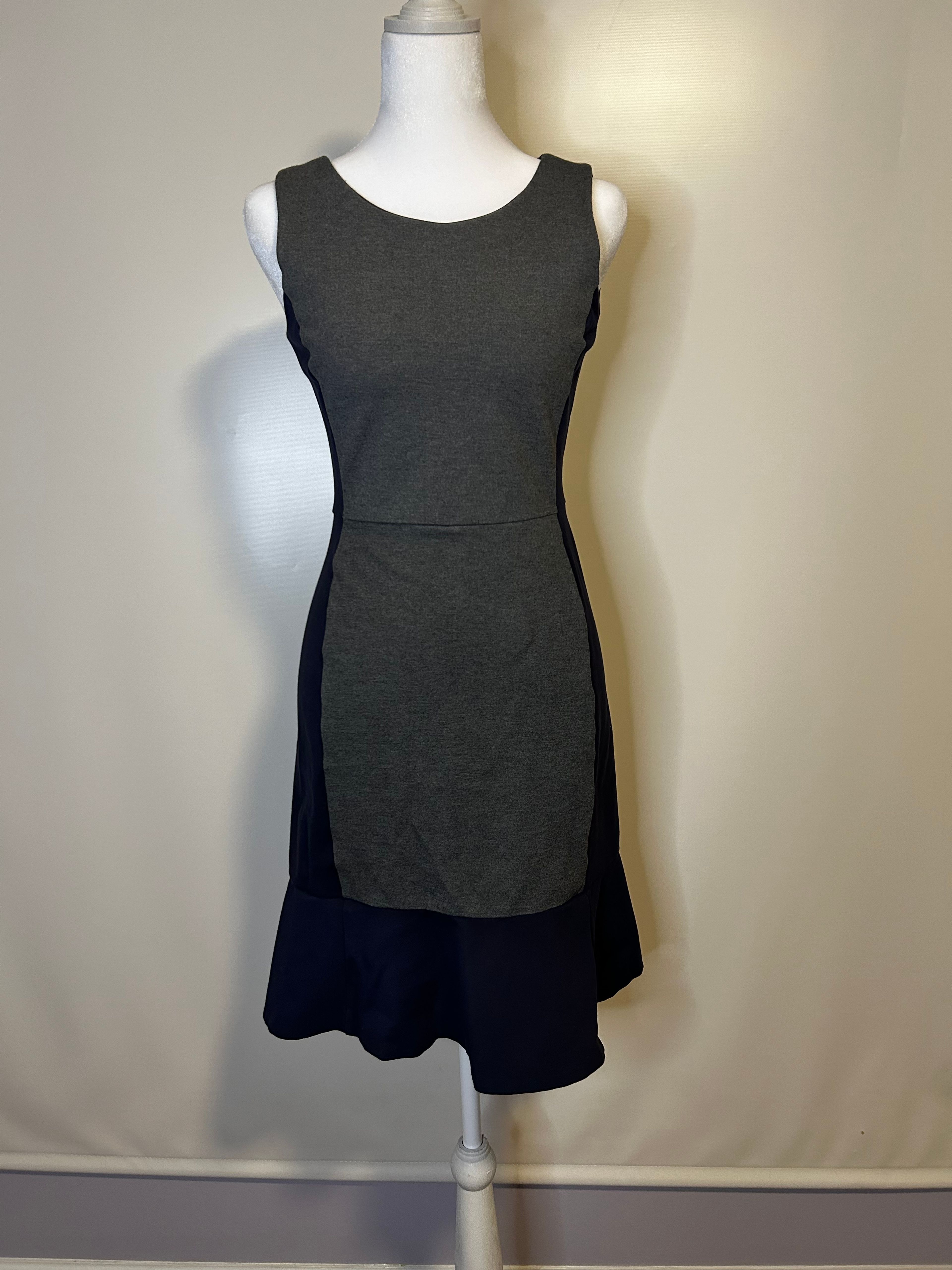 J. Crew Knit Sleeveless Dress Navy Gray - Image 3