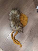 Knit Baby Bonnet with Faux Fur Pom Pom - Image 2
