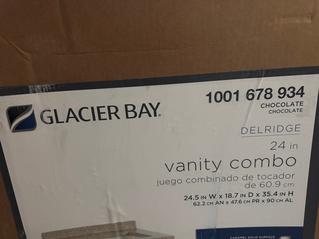 Glacier Bay Delridge 24 in. Vanity Combo in Chocolate