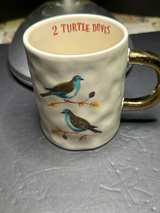 Magenta brand Angela Staehling Booville Christmas coffee mug with a gold handle - Image 2