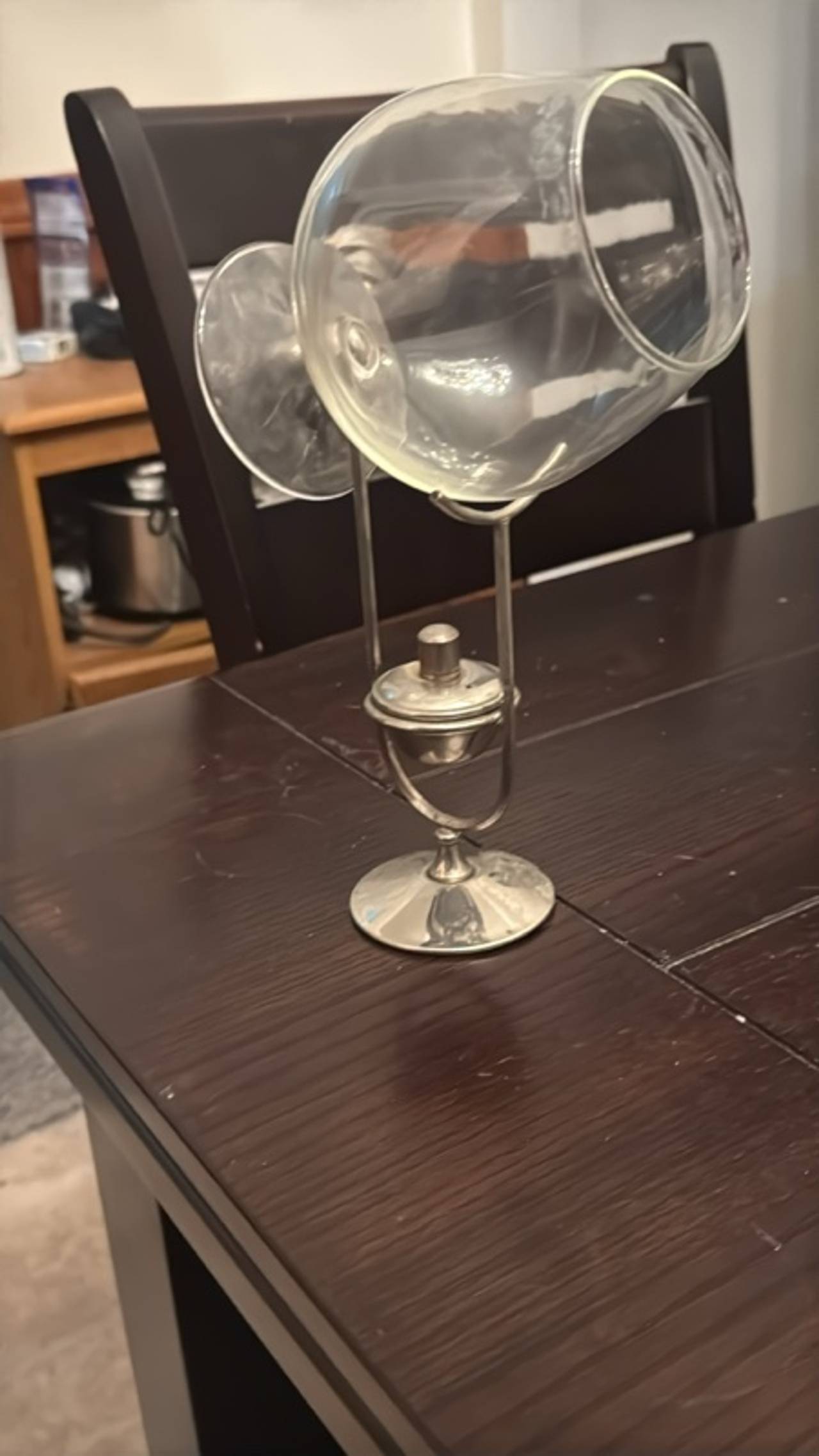 Leonard Silverplated Brandy Warmer with Snifter and Stand