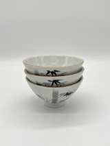 Set of 3 Vintage Japanese Porcelain Rice Bowls Bamboo Gold Trim 1 Repaire - Image 5