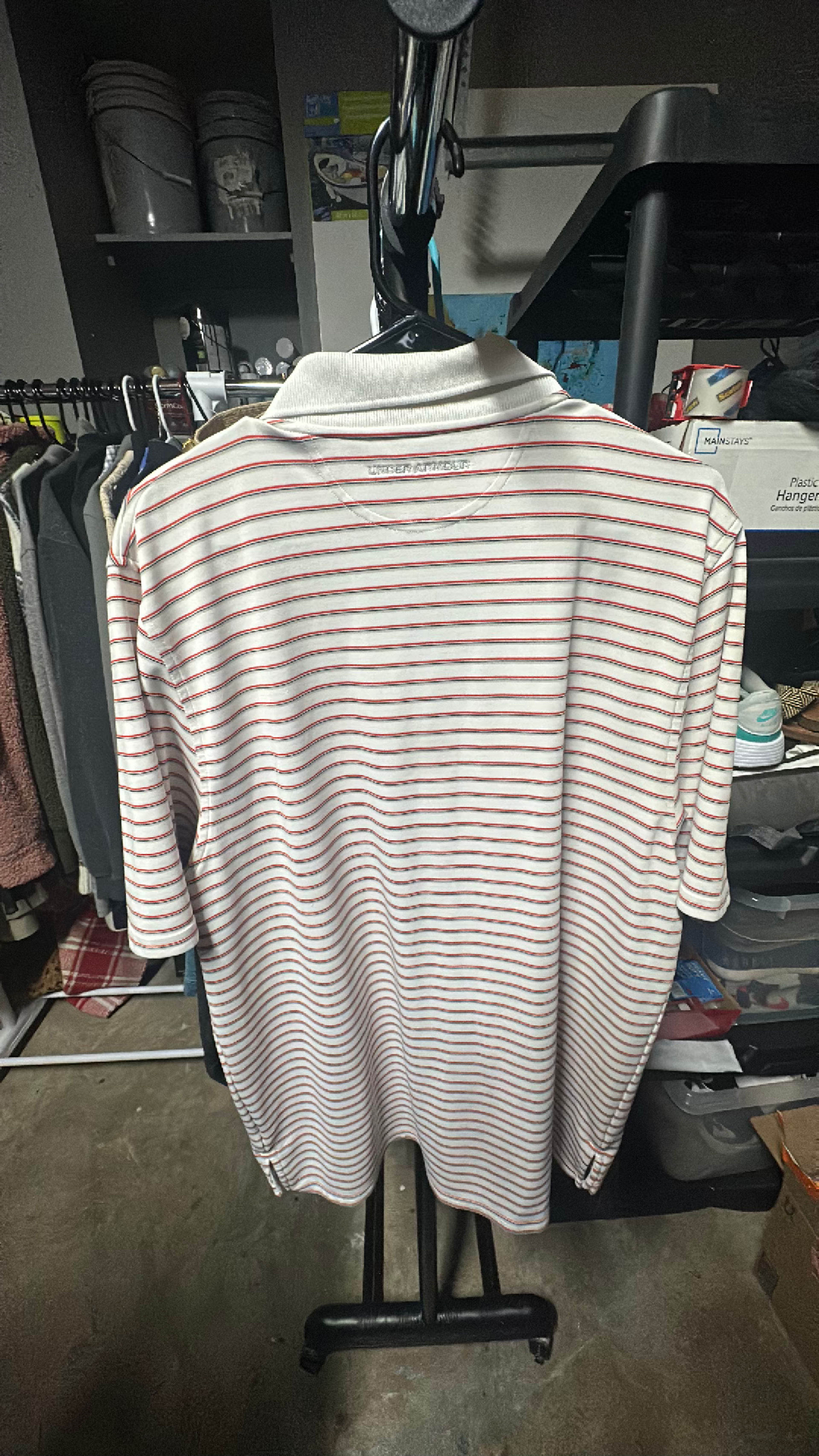 Under Armour Playoff 3.0 Stripe Golf Polo White/Red Size XL - Image 3