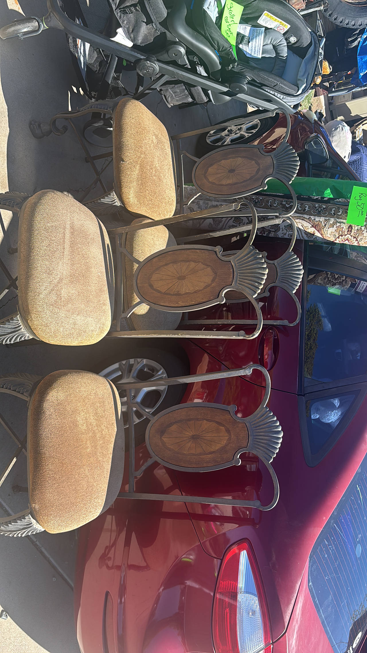 Vintage Metal and Wood Dining Chairs