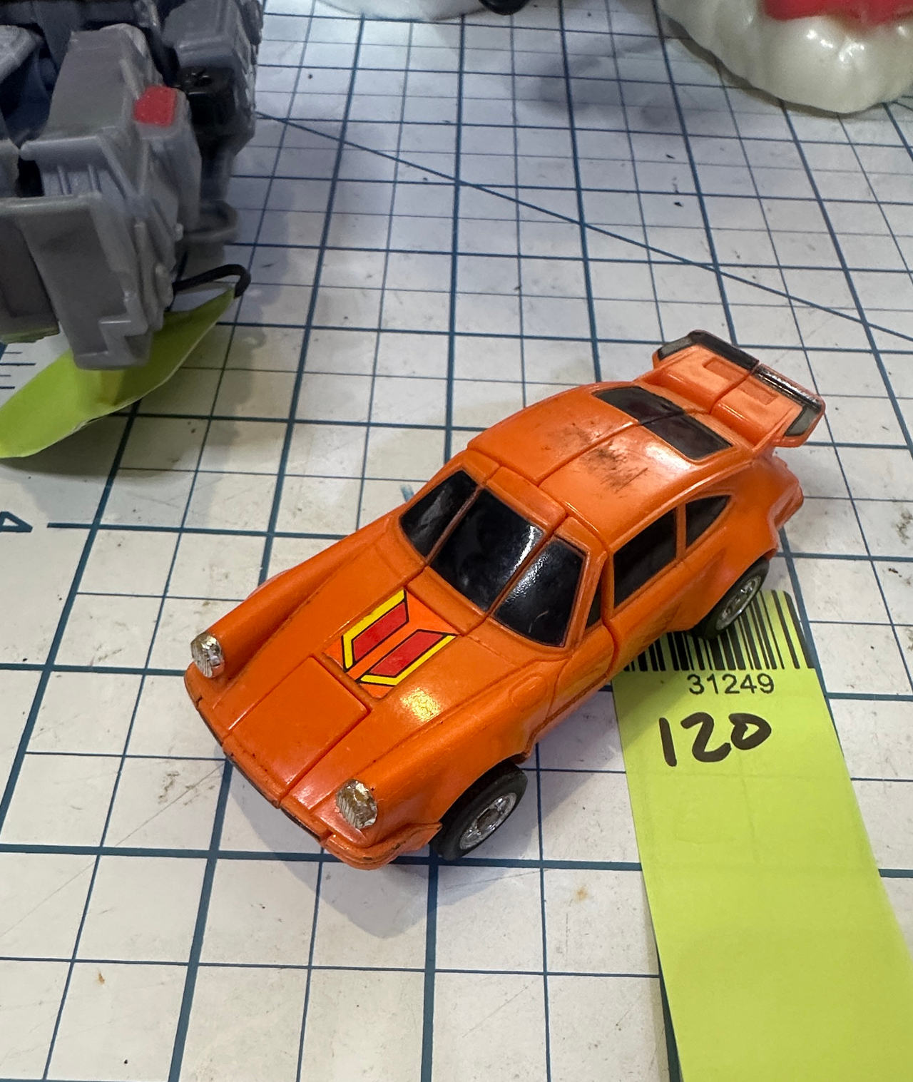 Bandai GoBots PUZZLER orange porsche transforming car action figure vtg 1984