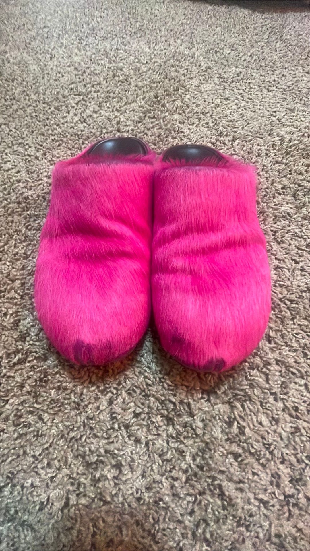 Marni Pink Fluffy Slides