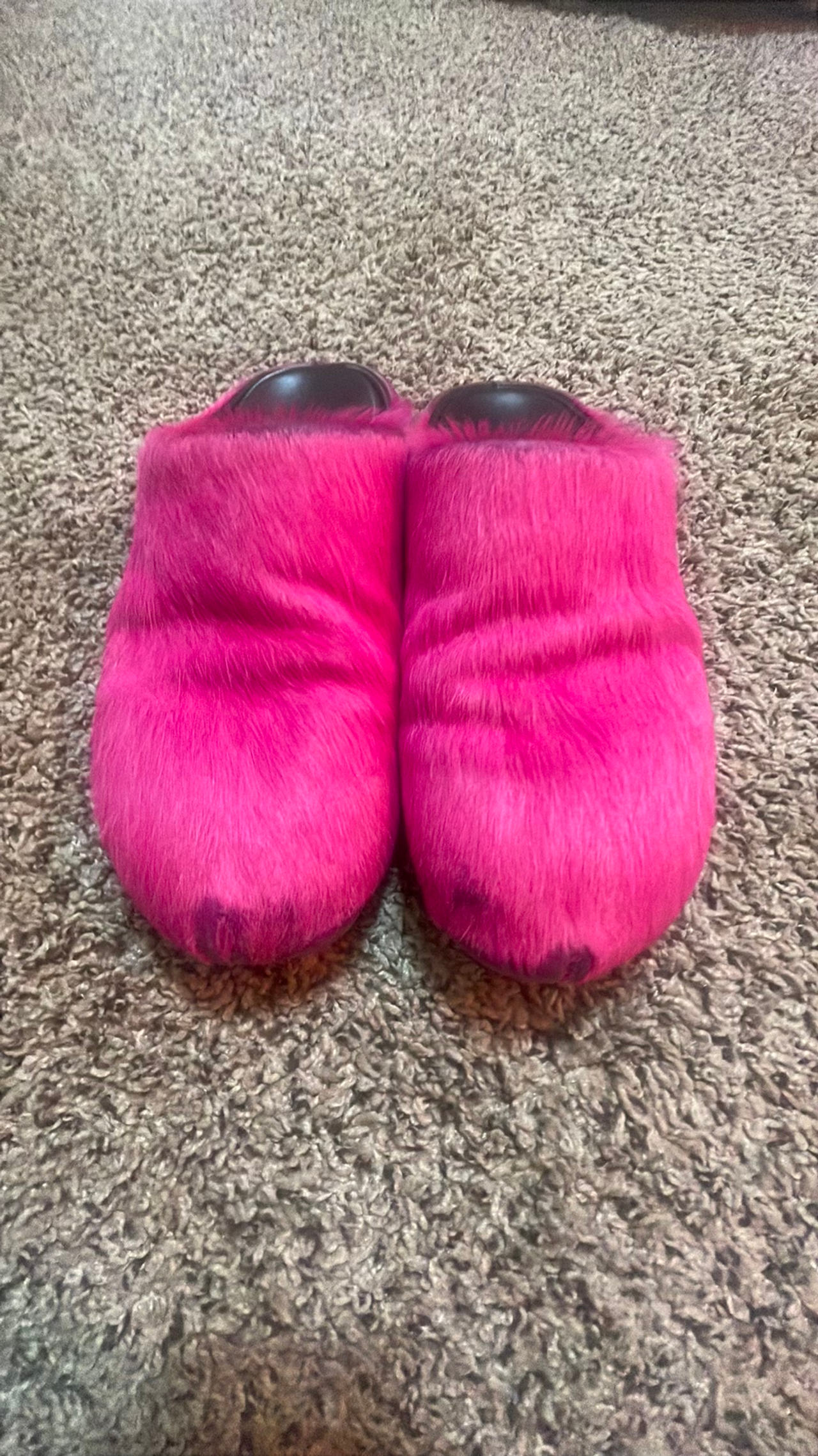 Marni Pink Fluffy Slides
