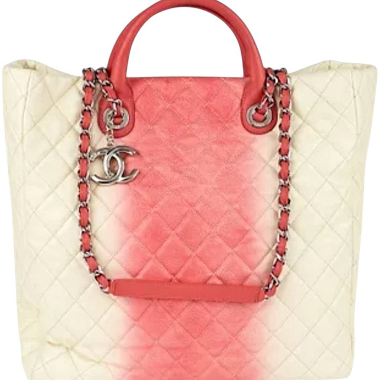 Chanel Deauville Pink and Cream Ombré Tote