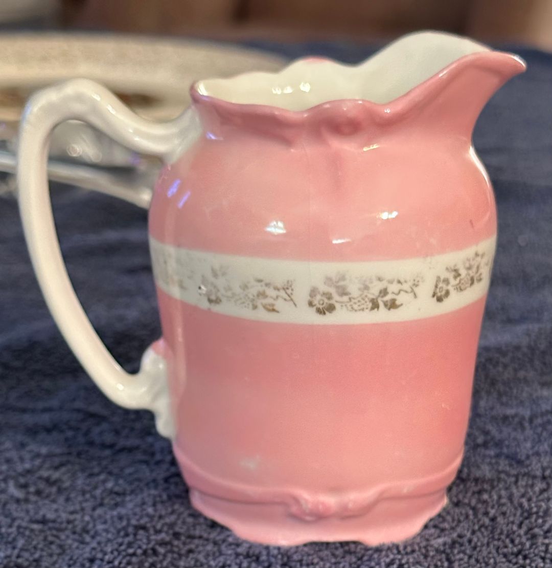 Antique Shaving Mug with Gold Flower Trim