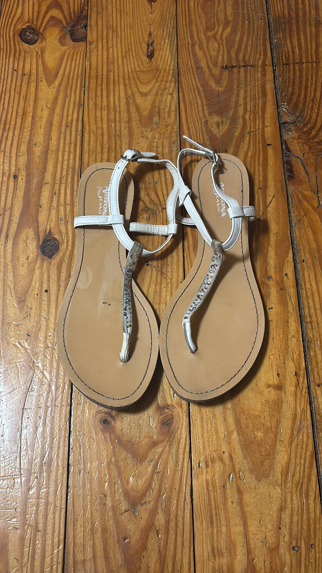 Arizona Jean Co. Rhinestone Thong Sandals 8 1/2