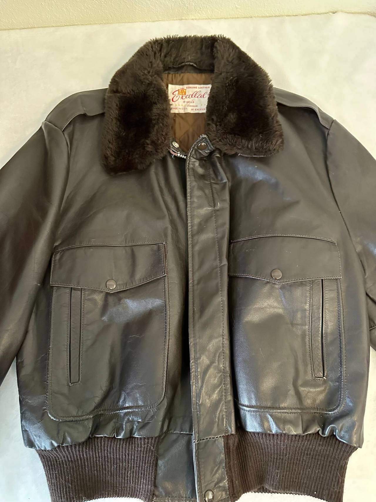 Vintage Leather Bomber Jacket