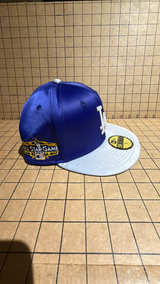 New Era Los Angeles Dodgers Satin Fitted Hat Blue 2022 All Star size 7 3/4 - Image 2