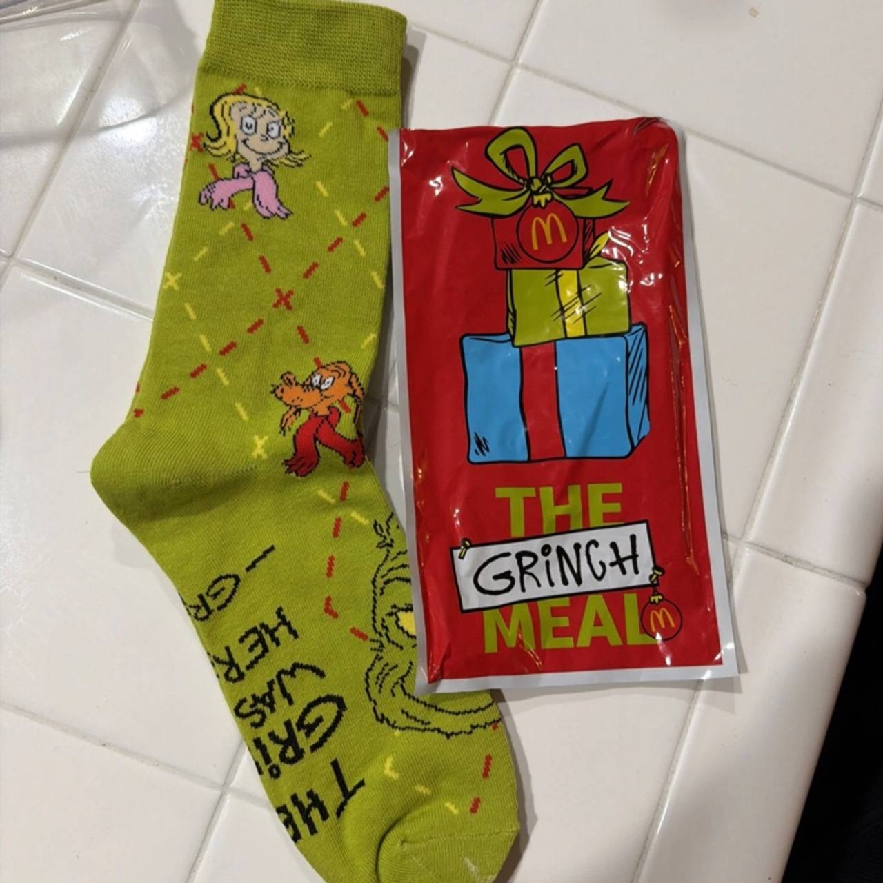 McDonald's 2025 The Grinch Adult Happy Meal Socks